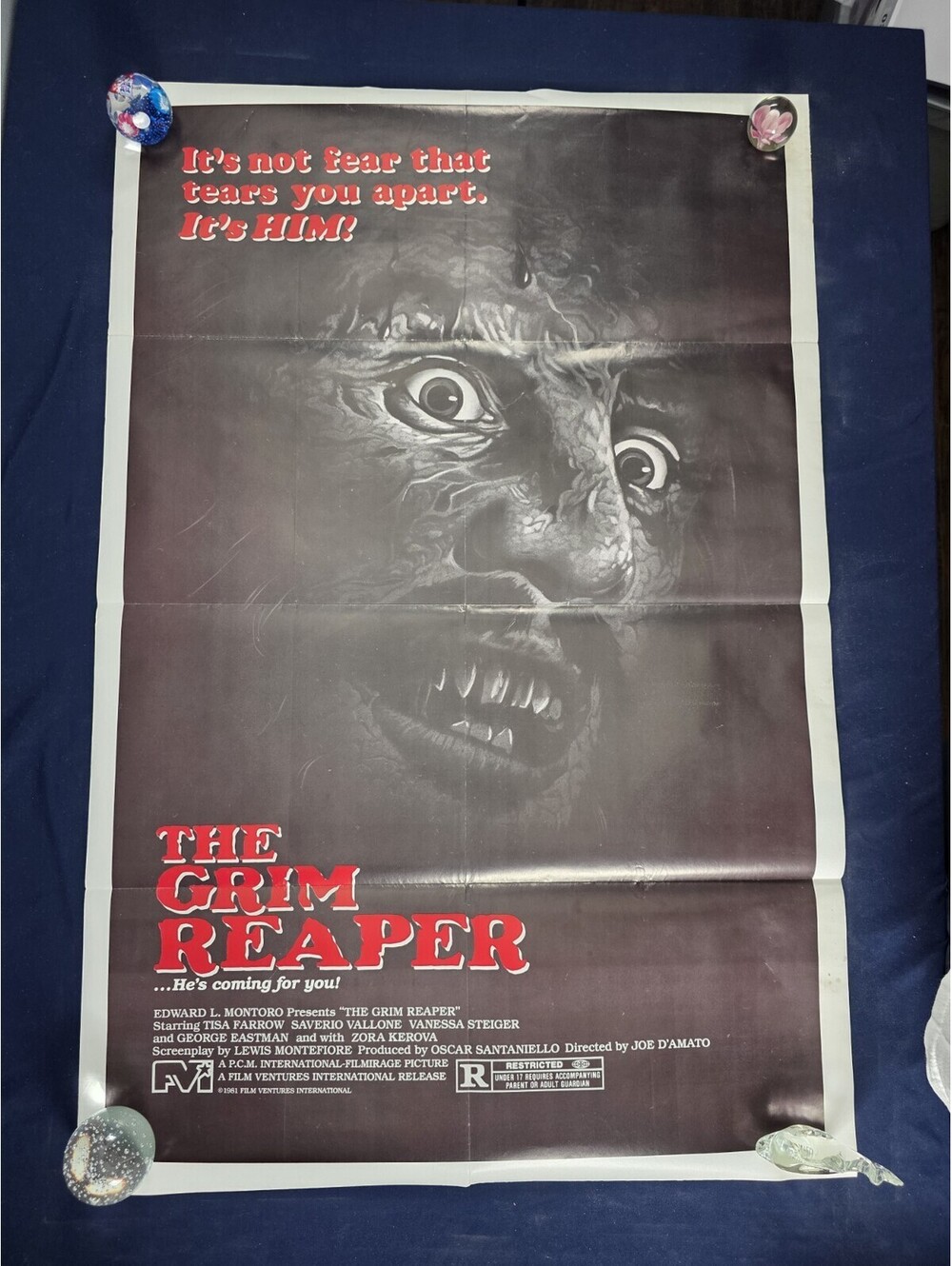 VTG ~ The Grim Reaper ~ 1981 Original Movie Poster 27x41 Horror